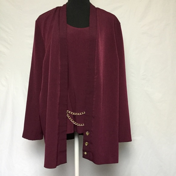 Chad’s Place Tops - Chad’s Place ‘80s Chained Faux Jacket Top Size 18